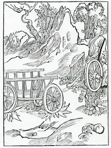 Of the way of felycyte and godnes, and of the payne to come unto sinners, illustration Of the way of felycyte and godnes, and of the payne to come unto sinners, illustration