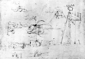 Weaponry designs, fol. 40v-a (pen and ink on paper) Weaponry designs, fol. 40v-a (pen and ink on paper)