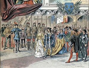 Anne De Bretagne 1477 1514 Collection: Wedding of Charles VIII with Anne of Brittany, 1897 (illustration)
