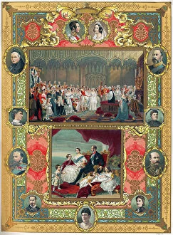 Albert Prince Consort 1819 1861 Collection: Wedding of Queen Victoria of England and Prince Albert in 1840 (print)