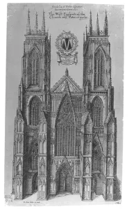 The West Prospect of the Church of St. Peter of York (engraving) The West Prospect of the Church of St. Peter of York (engraving)