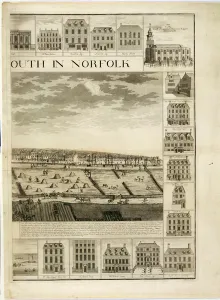 The West Prospect of the Town of Great Yarmouth in Norfolk, engraved by John Harris (fl The West Prospect of the Town of Great Yarmouth in Norfolk, engraved by John Harris (fl