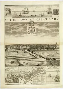 The West Prospect of the Town of Great Yarmouth in Norfolk, engraved by John Harris (fl The West Prospect of the Town of Great Yarmouth in Norfolk, engraved by John Harris (fl