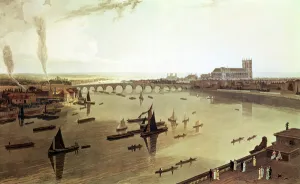 Westminster Bridge, from General Views of London, 1804 (colour litho) Westminster Bridge, from General Views of London, 1804 (colour litho)