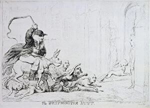 Accuser Collection: The Westminster Hunt, published by 1788 (hand-coloured etching)