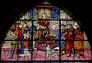 Window depicting St Denis before the proconsul Fescennius, detail of 2921672 Window depicting St Denis before the proconsul Fescennius, detail of 2921672