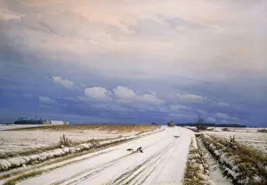 A Winter Landscape with a Horse and Cart, (oil on canvas) A Winter Landscape with a Horse and Cart, (oil on canvas)