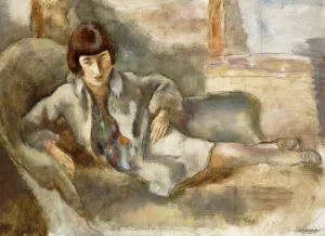 Woman on a Couch; La Dame au Canape, c.1927 (oil over black chalk on canvas) Woman on a Couch; La Dame au Canape, c.1927 (oil over black chalk on canvas)