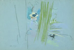 Woman fishing at a lake, 1885 (pastel on paper) Woman fishing at a lake, 1885 (pastel on paper)