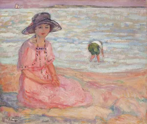 Woman in the Pink Dress by the Sea; Femme a la Robe Rose au bord de la Mer, c Woman in the Pink Dress by the Sea; Femme a la Robe Rose au bord de la Mer, c