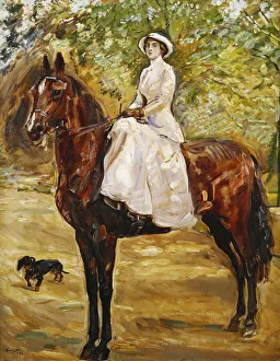 Woman in White Riding a horse; Dame im weissen Reitkleid zu Pferde, 1910 (oil on canvas) Woman in White Riding a horse; Dame im weissen Reitkleid zu Pferde, 1910 (oil on canvas)