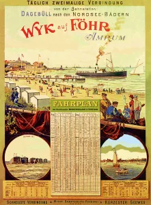 Wyk auf Fohr, poster advertising the Wyk Steam Shipping Company Wyk auf Fohr, poster advertising the Wyk Steam Shipping Company