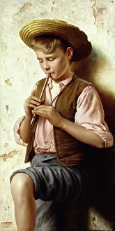 A Young Boy with a Flute (oil on canvas) A Young Boy with a Flute (oil on canvas)