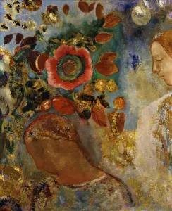 Two Young Girls with Flowers; Deux Jeunes Filles en Fleurs, 1912 (oil on canvas) Two Young Girls with Flowers; Deux Jeunes Filles en Fleurs, 1912 (oil on canvas)