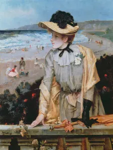 Young Woman at the Beach, or The Parisienne by the Sea (oil on canvas) Young Woman at the Beach, or The Parisienne by the Sea (oil on canvas)