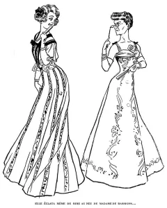 Young woman making fun of an older woman, 1908 (illustration) Young woman making fun of an older woman, 1908 (illustration)