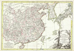 1770, Bonne Map of China, Korea, Japan and Formosa, Rigobert Bonne 1727 - 1794, one 1770, Bonne Map of China, Korea, Japan and Formosa, Rigobert Bonne 1727 - 1794, one