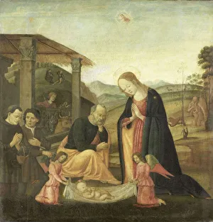 Adoration Christ Child Child front stable Mary Adoration Christ Child Child front stable Mary