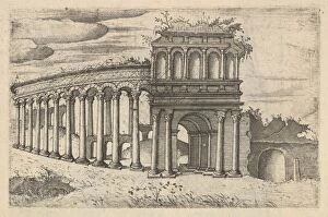 After A Print Previously Attributed To The Master Ga Collection: Amphitheater Bordeaux Teatrum Bordeos Transitorium Caesaris