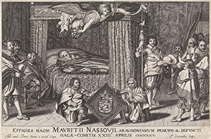 Bed of Prince Maurits, 1625, Jan Hendriksz. Verstraelen, Adriaen Pietersz. van de Venne Bed of Prince Maurits, 1625, Jan Hendriksz. Verstraelen, Adriaen Pietersz. van de Venne