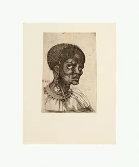 African King Collection: Black Man Three-quarter Profile 1522 Engraving