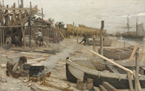 Boatyard 1875 Jean-Charles Cazin French 1841-1901 Boatyard 1875 Jean-Charles Cazin French 1841-1901