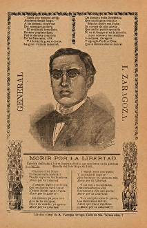 Broadside, song, honoring, General Zaragoza, soldiers, died, during, battle, 5, portrait Broadside, song, honoring, General Zaragoza, soldiers, died, during, battle, 5, portrait