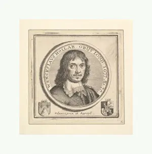 Wenceslaus Hollar Engraving Prints: Bust Hollar Circular Frame published Vertue Description