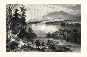CAT MOUNTAIN, LAKE GEORGE. THOMAS MORAN, England was an American painter and printmaker CAT MOUNTAIN, LAKE GEORGE. THOMAS MORAN, England was an American painter and printmaker