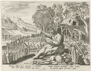 Copres of Egypt as a hermit, Johann Sadeler (I), Raphael Sadeler (I), Maerten de Vos Copres of Egypt as a hermit, Johann Sadeler (I), Raphael Sadeler (I), Maerten de Vos