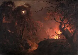 Joseph Wright Of Derby Artist Prints: Cottage on Fire at Night Signed and dated, lower right: J. Wright. | 17[??]