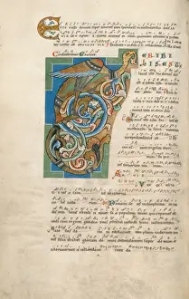 Decorated Initial Print from Hildesheim Manuscript