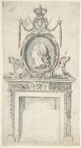 Design Chimneypiece Incorporating Portrait George III Design Chimneypiece Incorporating Portrait George III