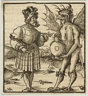 The Devil Offering Poison to a Knight Print