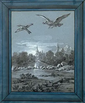 French Baroque Painter Prints: The Eagle and the Magpie
