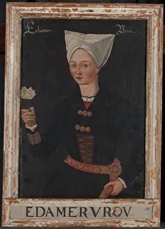 Edamer Vrou Old painting lady flower oil on canvas Edamer Vrou Old painting lady flower oil on canvas