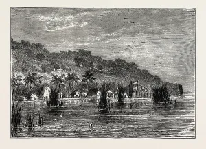 An Encampment on the Shores of Lake Tanganyika, an African Great Lake An Encampment on the Shores of Lake Tanganyika, an African Great Lake