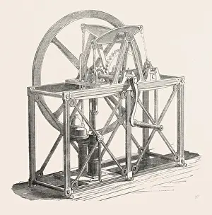 Victorian Era Engineering Prints: WELL ENGINE. BY TYLOR AND SON. This is a well-engine pump, fixed in an iron frame