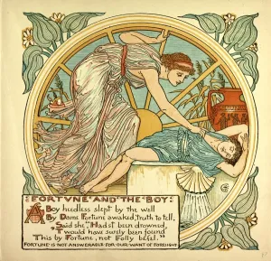 Retro Styled Engraving Image Prints: Fortune and the Boy