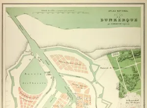 Victorian Era Cartography Prints: Map of Dunkerque