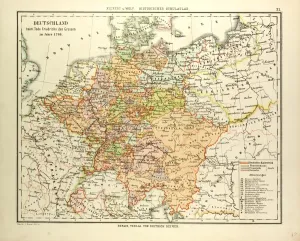Engraved Historical Maps Prints: Map of Germany in 1786