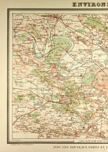 Engraved City Maps Prints: Map of Paris and its Vicinity