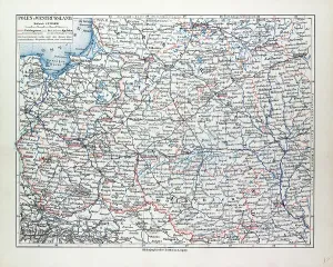 Prints of Map of Poland, Belarus and Ukraine, 1899 Belarus Prints: 1899 Map of Poland, Belarus and Ukraine Print (Engravings)