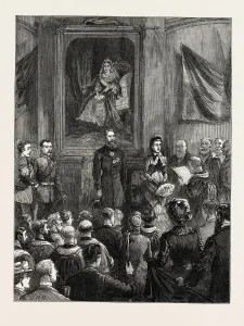Print of the Lord Lieutenant's Visit to Belfast Municipal Buildings
