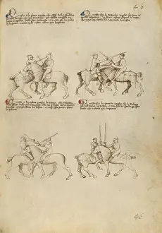 14th Century Artwork Prints: Equestrian Combat with Sword