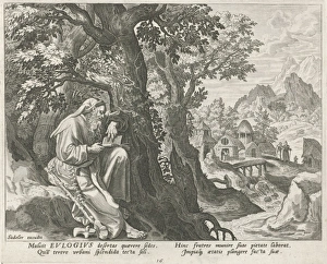 Eulogius the hermit, Johann Sadeler (I), Raphael Sadeler (I), Maerten de Vos, 1583 - 1588 Eulogius the hermit, Johann Sadeler (I), Raphael Sadeler (I), Maerten de Vos, 1583 - 1588