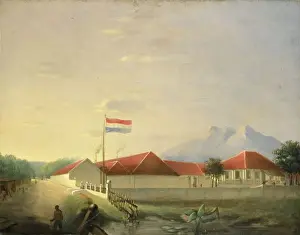 Dutch Colonial Architecture Prints: A Factory Jawa View sugar factory Java figures