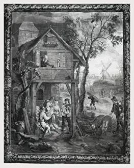 Rustic Countryside Scenes Prints: Farmyard scene
