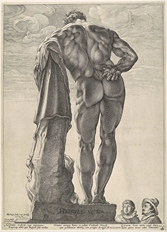 Farnese Hercules ca 1592 dated 1617 Engraving Farnese Hercules ca 1592 dated 1617 Engraving