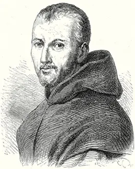Historic Engraved Art Prints: Father Mersenne